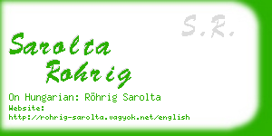 sarolta rohrig business card