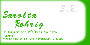 sarolta rohrig business card